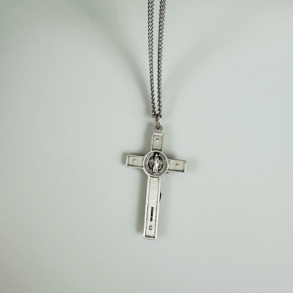 Sterling Silver Saint Benedict Crucifix Pendant - 0645SS