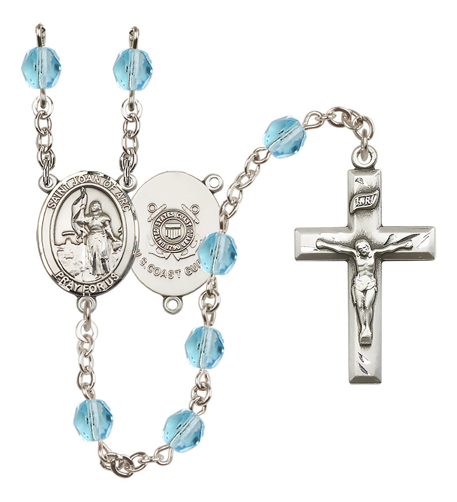 Marines Rosary - 6mm Aqua Fire Polished beads - 8053S3