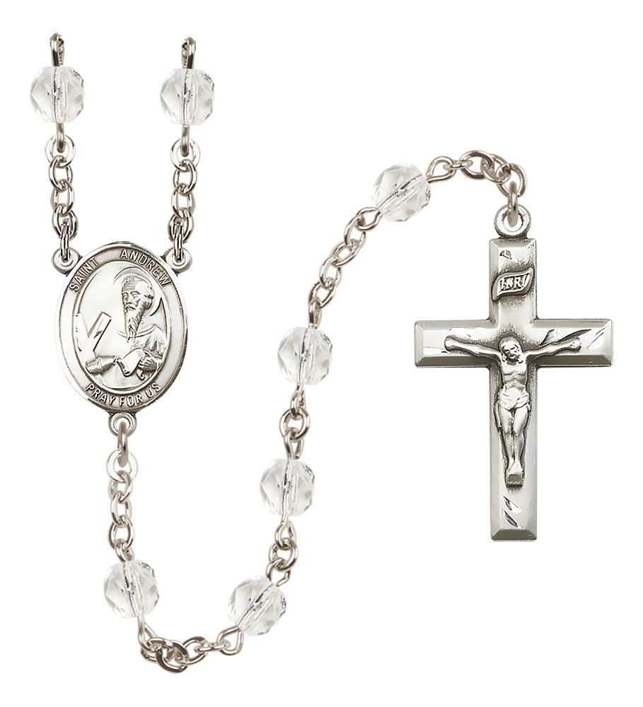 St. Andrew the Apostle Rosary - 6mm Crystal Fire Polished beads - 8000