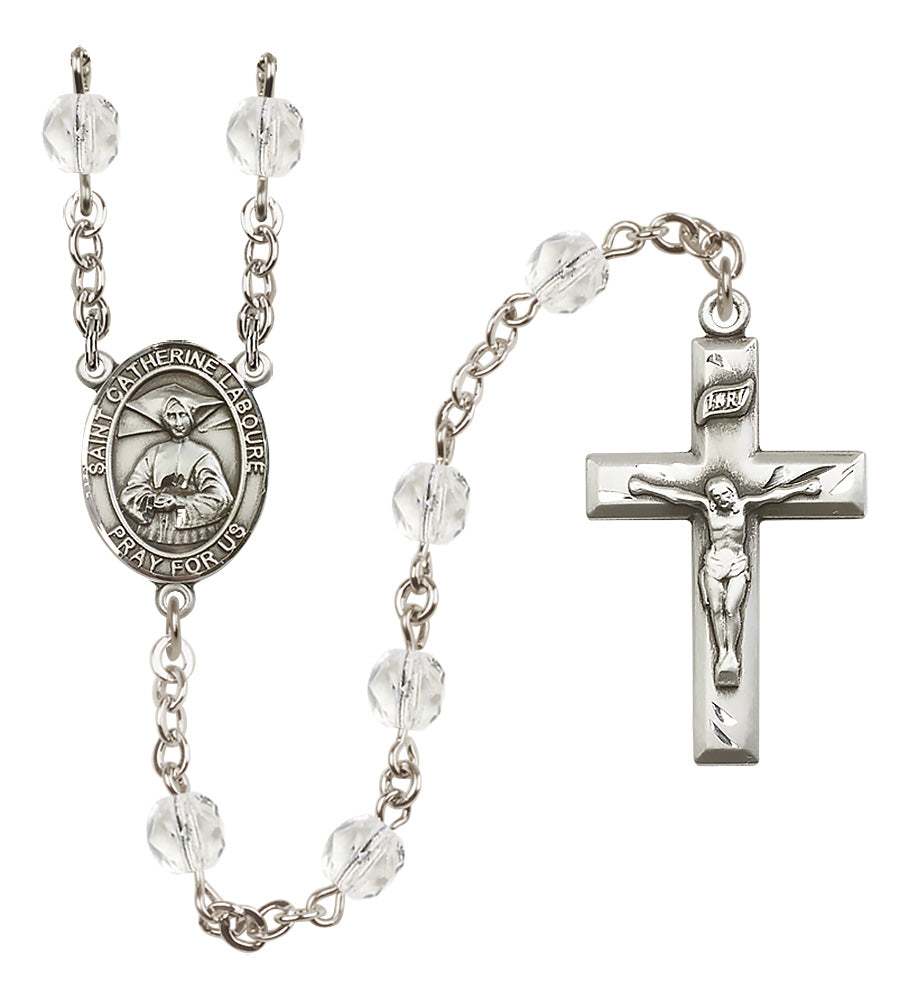 St. Catherine Laboure Rosary - 6mm Crystal Fire Polished beads - 8021