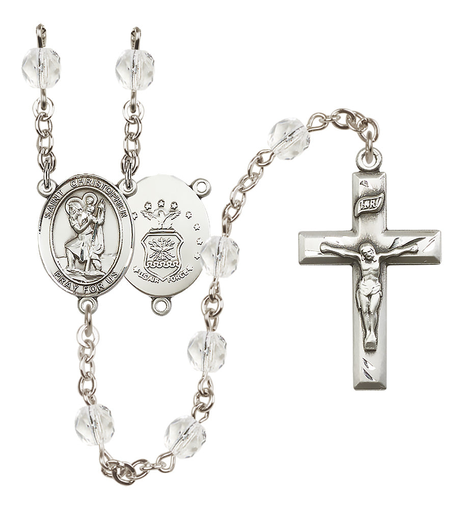 Air Force Rosary - 6mm Crystal Fire Polished beads - 8022S1
