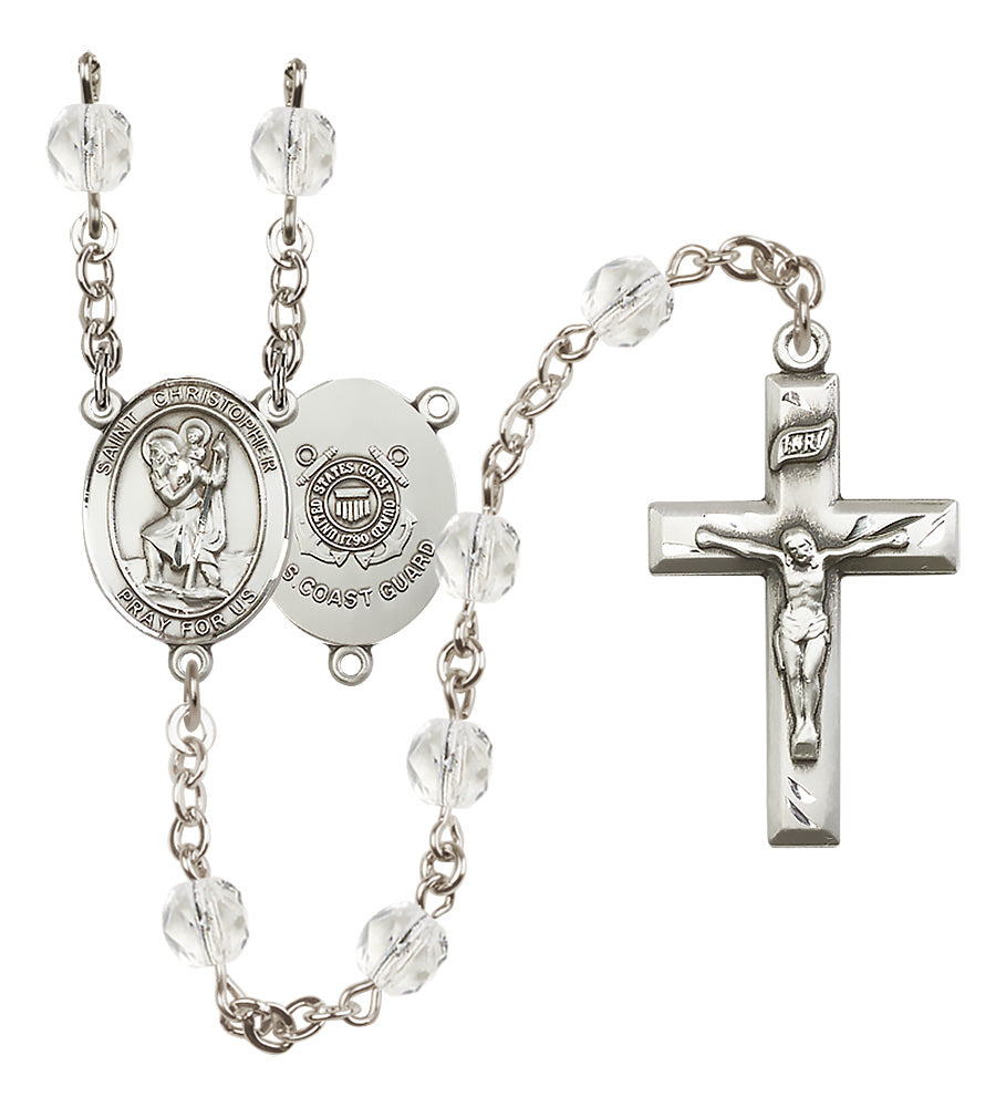 Marines Rosary - 6mm Crystal Fire Polished beads - 8022S3