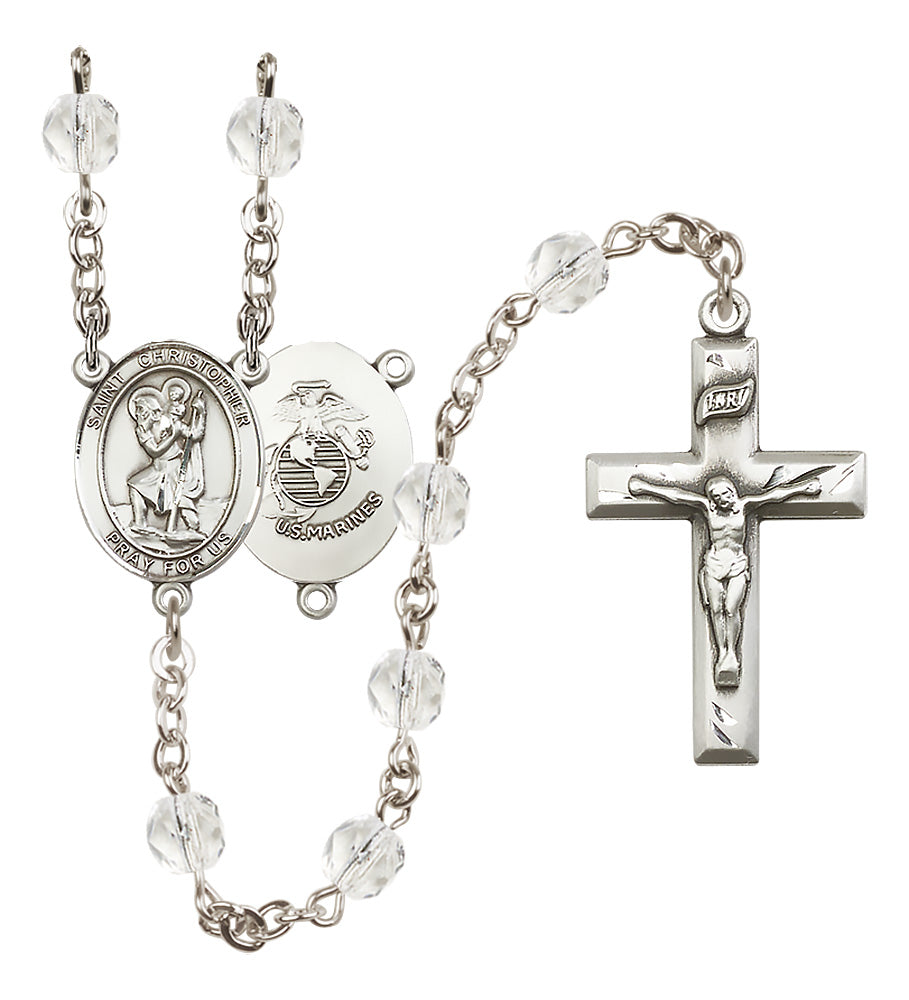 Marines Rosary - 6mm Crystal Fire Polished beads - 8022S4
