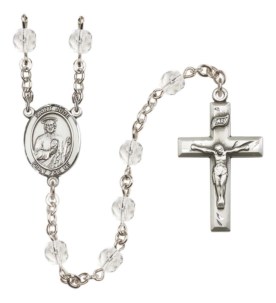 St. Jude Thaddeus Rosary - 6mm Crystal Fire Polished beads - 8060