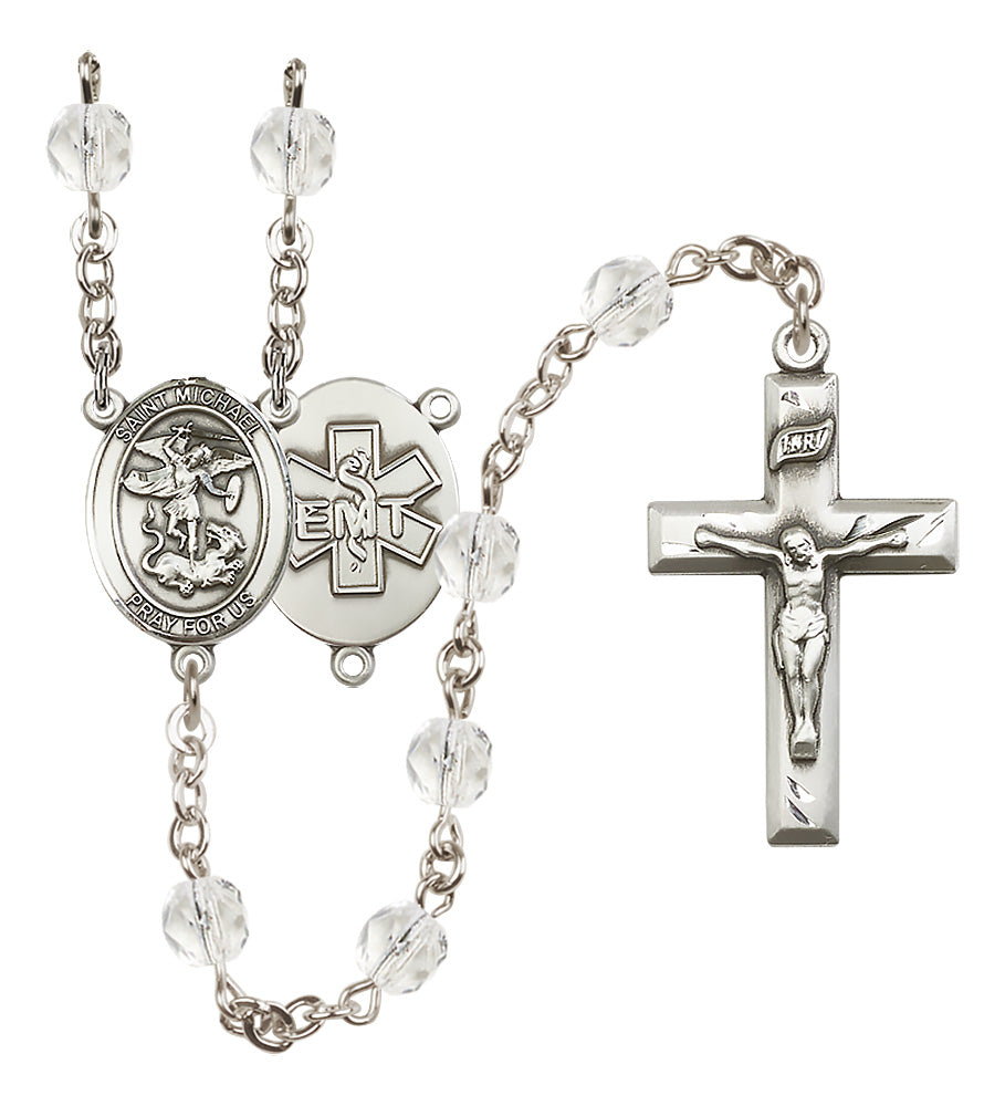 E.M.T.'s Rosary - 6mm Crystal Fire Polished beads - 8076S10