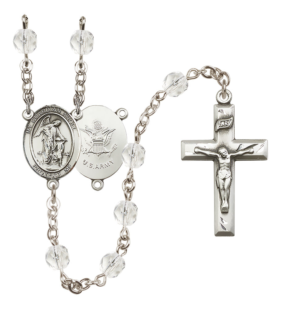 Army Rosary - 6mm Crystal Fire Polished beads - 8118S2