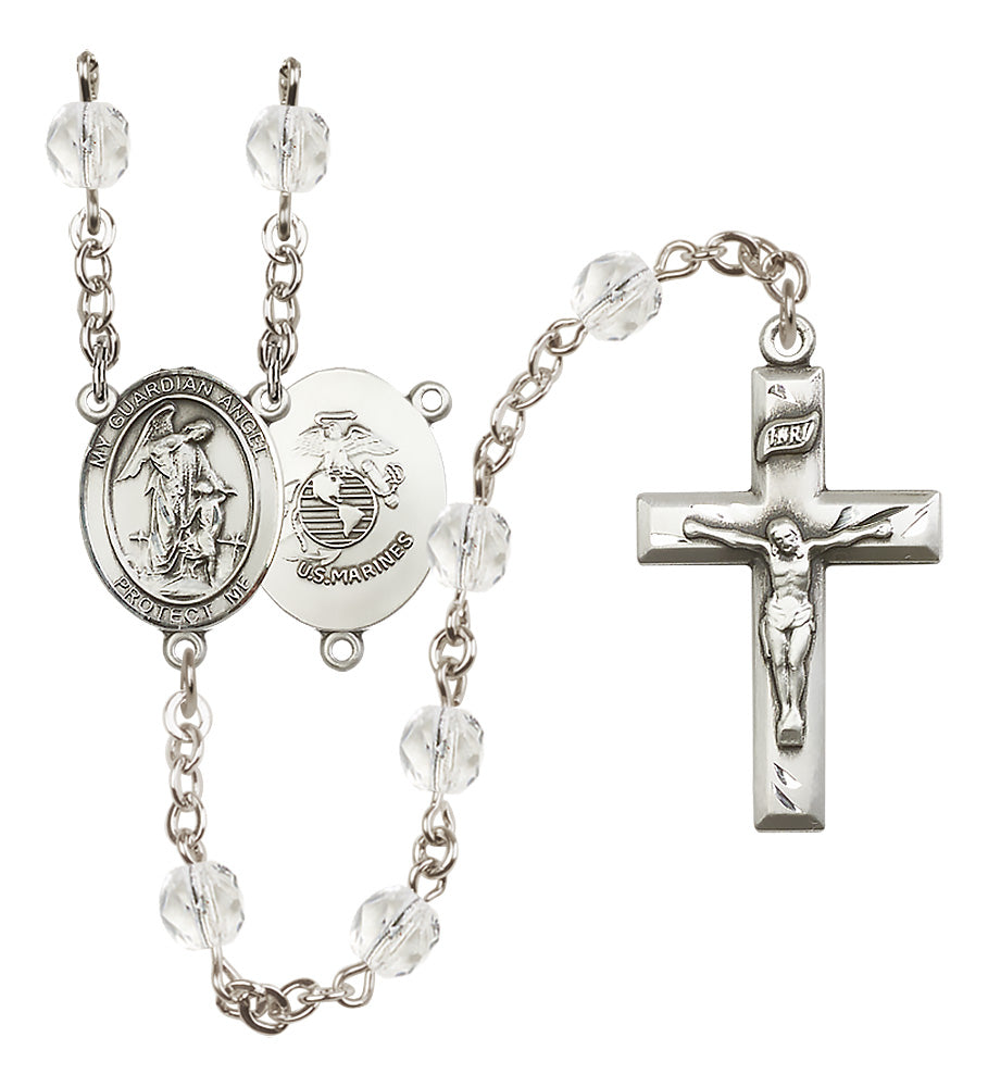 Marines Rosary - 6mm Crystal Fire Polished beads - 8118S4