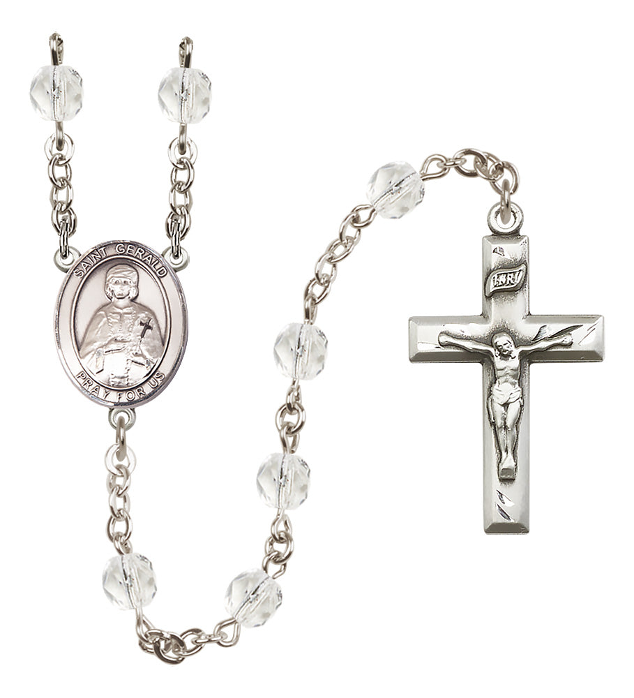 St. Gerald Rosary - 6mm Crystal Fire Polished beads - 8404