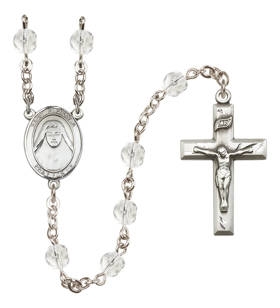 St. Alphonsa of India Rosary - 6mm Crystal Fire Polished beads - 8406