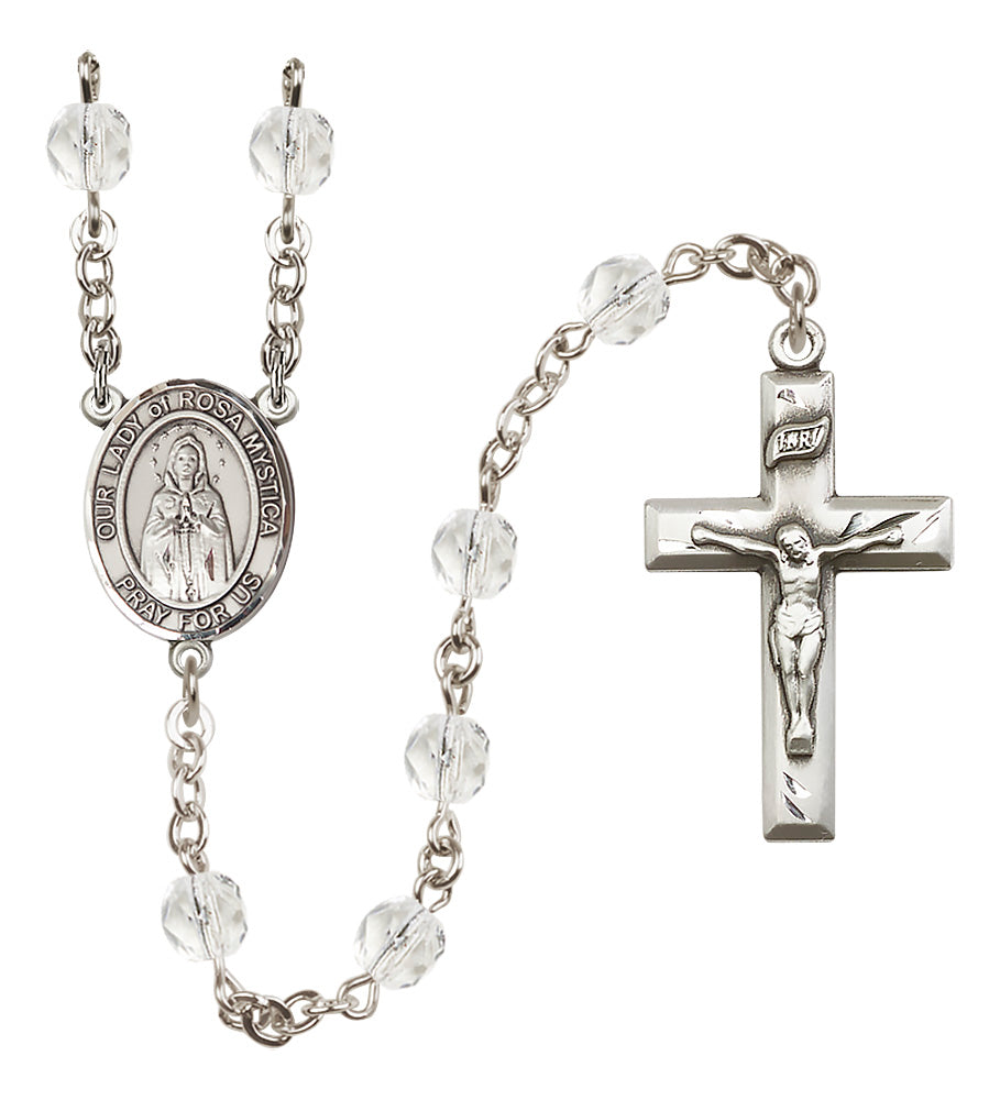 O/L of Rosa Mystica Rosary - 6mm Crystal Fire Polished beads - 8413