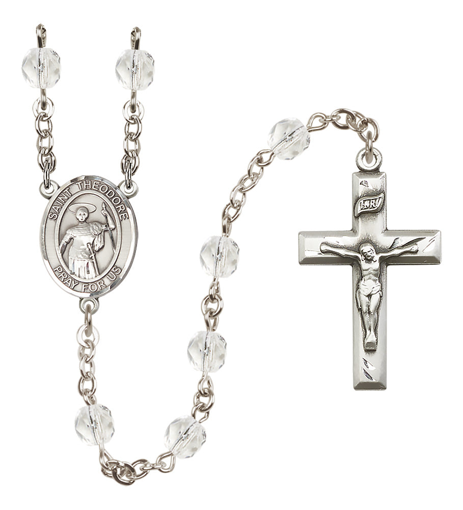 St. Theodore Stratelates Rosary - 6mm Crystal Fire Polished beads - 8415