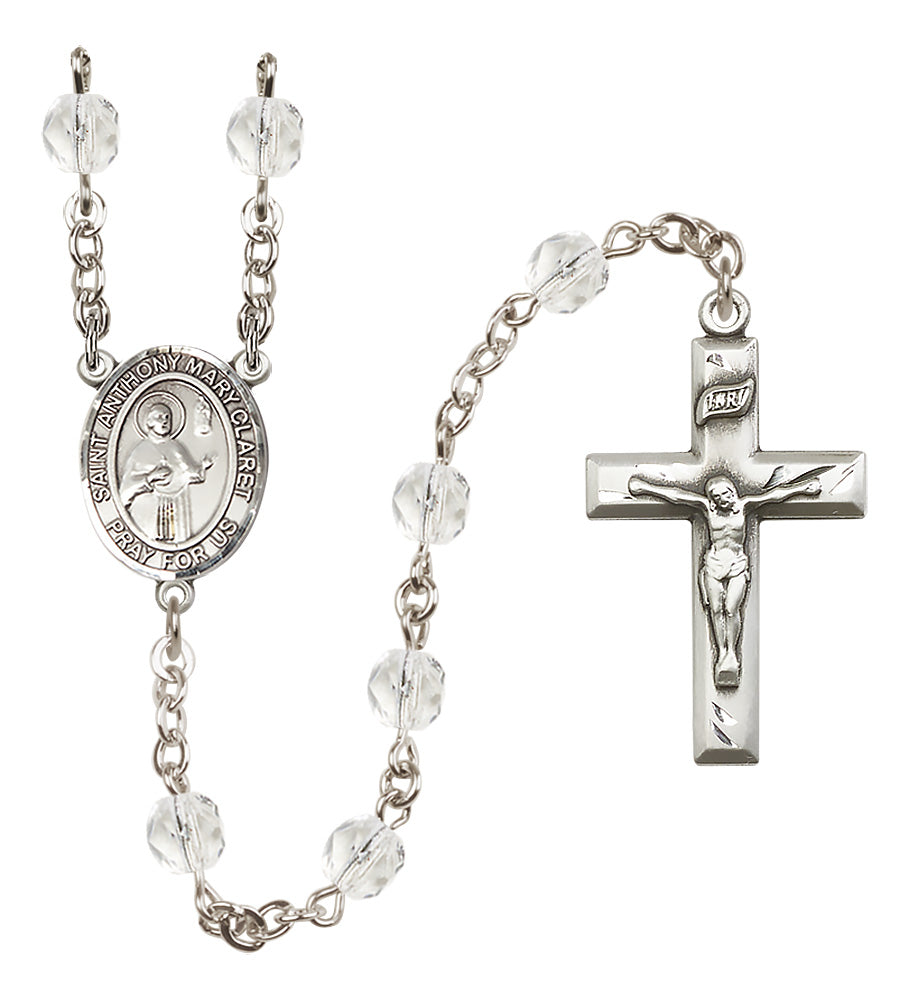 St. Anthony Mary Claret Rosary - 6mm Crystal Fire Polished beads - 8416
