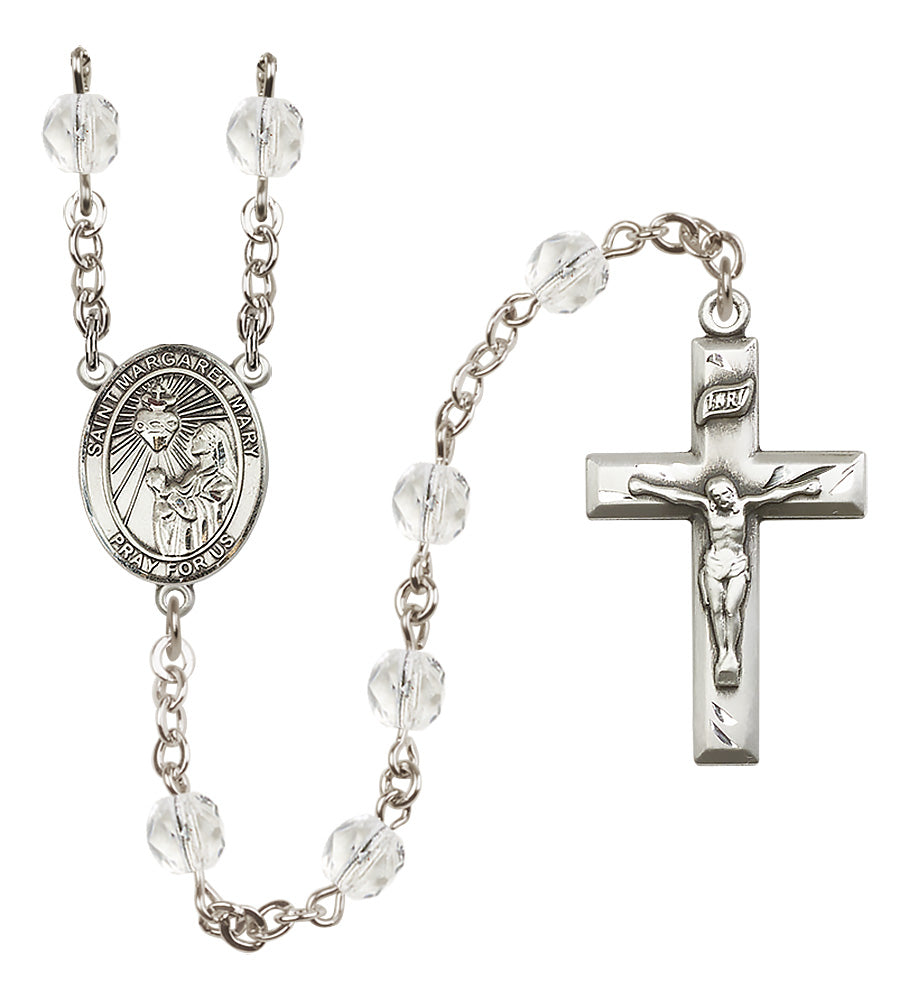 St. Margaret Mary Alacoque Rosary - 6mm Crystal Fire Polished beads - 8420