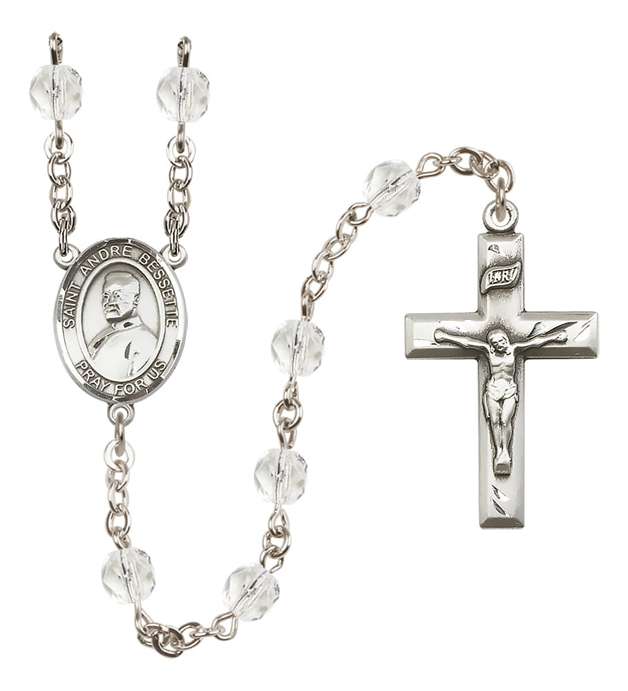 St. Andre Bessette Rosary - 6mm Crystal Fire Polished beads - 8424