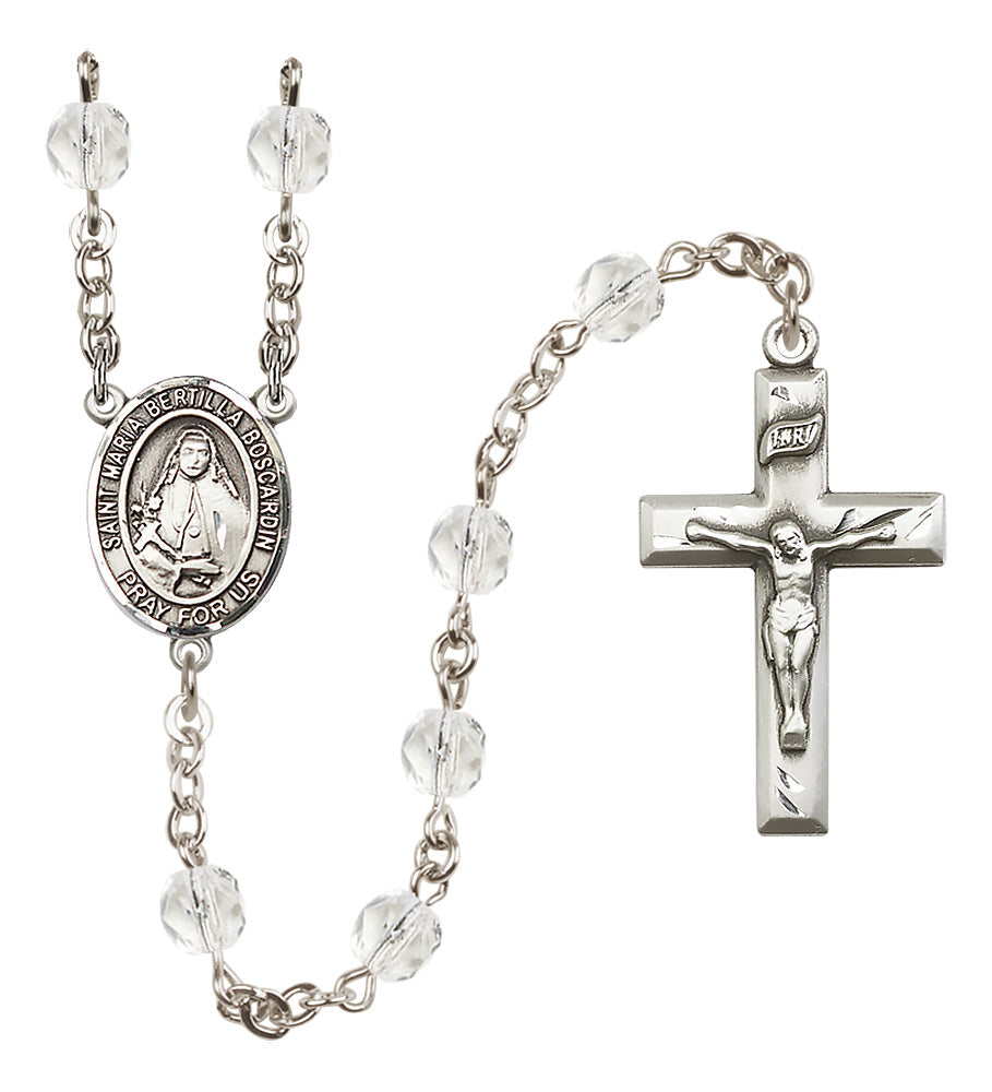 St. Maria Bertilla Boscardin Rosary - 6mm Crystal Fire Polished beads - 8428