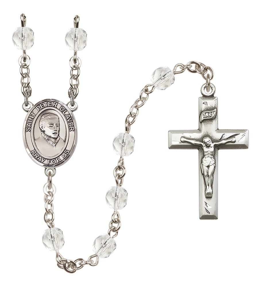 St. Peter Claver Rosary - 6mm Crystal Fire Polished beads - 8442