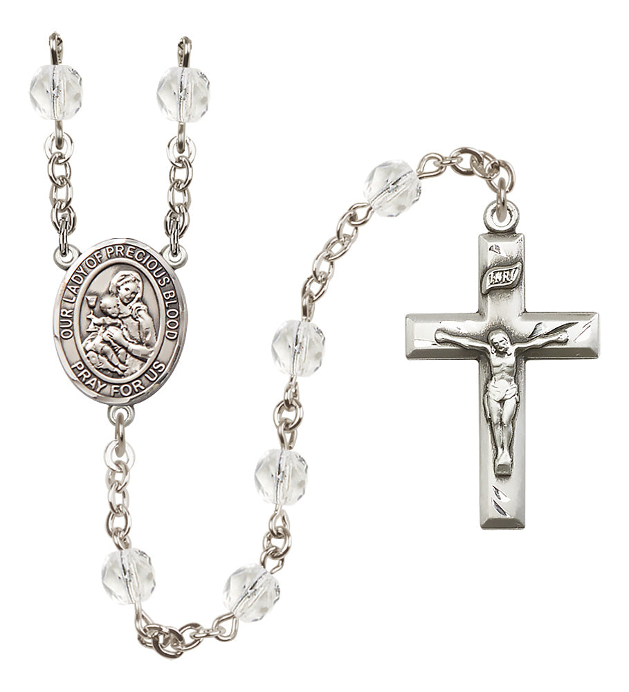 O/L of the Precious Blood Rosary - 6mm Crystal Fire Polished beads - 8448