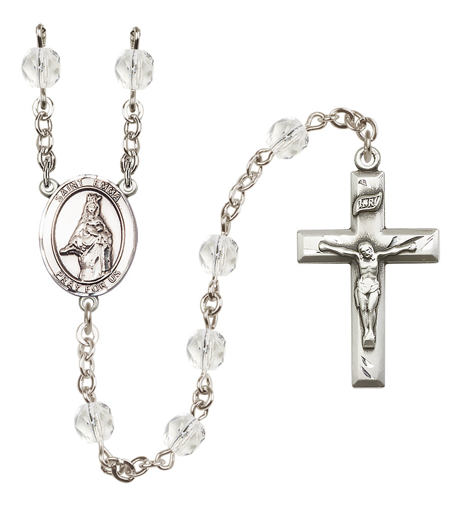 St. Emma Uffing Rosary - 6mm Crystal Fire Polished beads - 8450