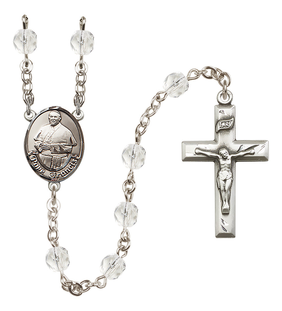 Pope Francis Rosary - 6mm Crystal Fire Polished beads - 8451