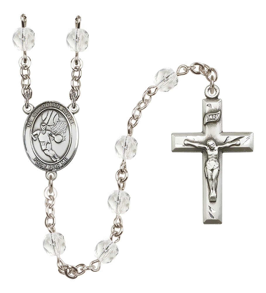 Basketball Rosary - 6mm Crystal Fire Polished beads - 8702