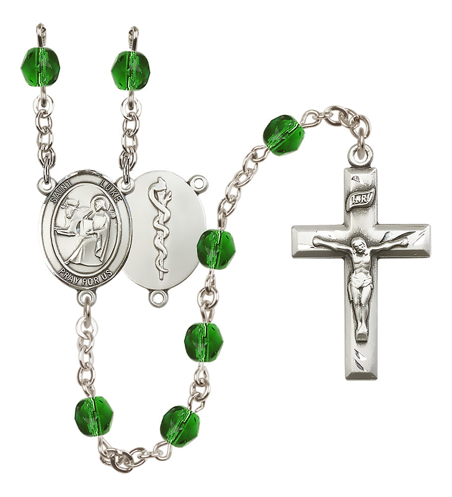 Doctors Rosary - 6mm Emerald Fire Polished beads - 8068S8