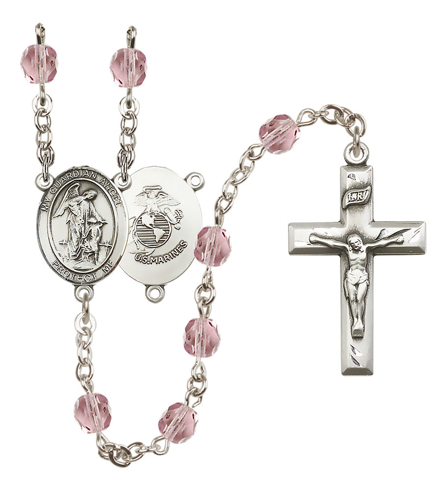 Marines Rosary - 6mm Light Amethyst Fire Polished beads - 8118S4