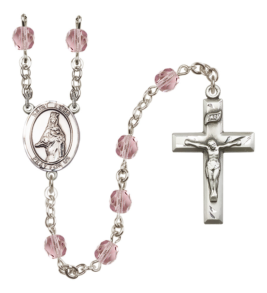 St. Emma Uffing Rosary - 6mm Light Amethyst Fire Polished beads - 8450