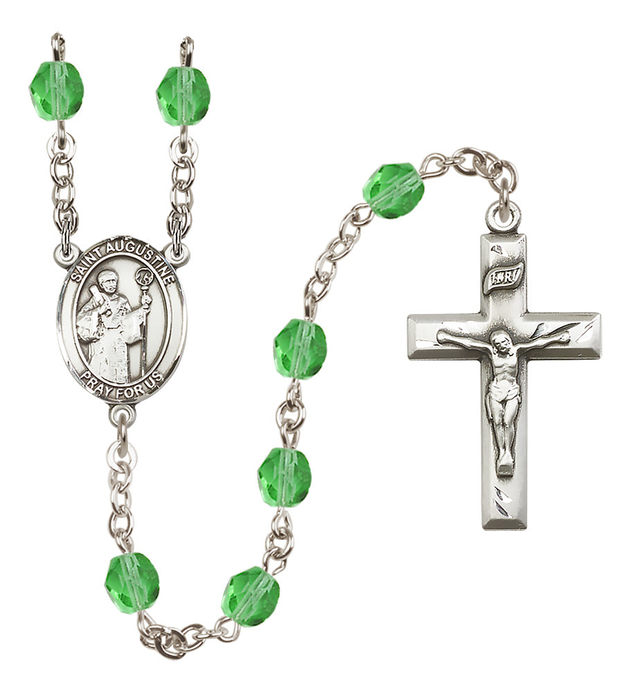 St. Augustine Rosary - 6mm Peridot Fire Polished beads - 8007