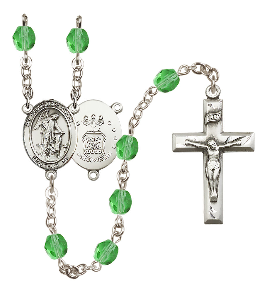 Air Force Rosary - 6mm Peridot Fire Polished beads - 8118S1