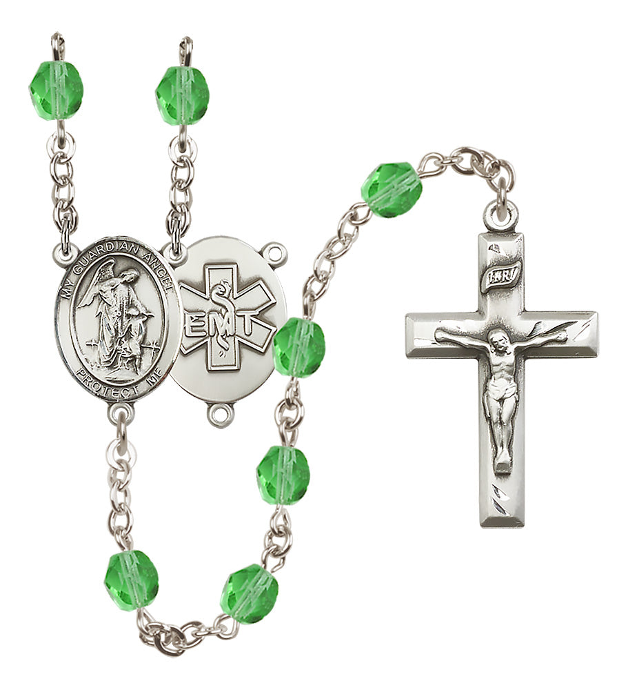 E.M.T.'s Rosary - 6mm Peridot Fire Polished beads - 8118S10