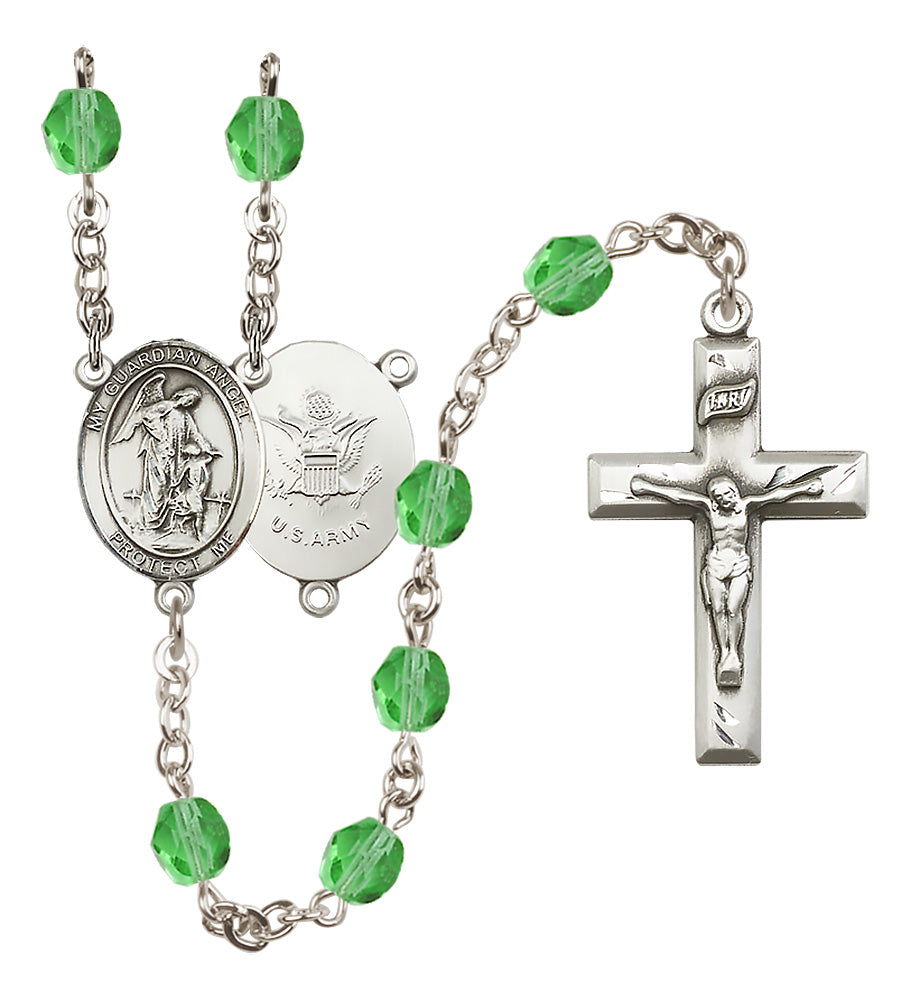 Army Rosary - 6mm Peridot Fire Polished beads - 8118S2