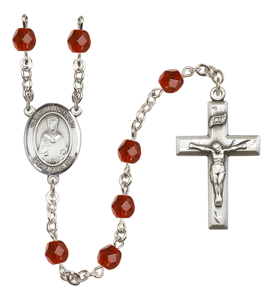 St. Winifred of Wales Rosary - 6mm Ruby Fire Polished beads - 8419