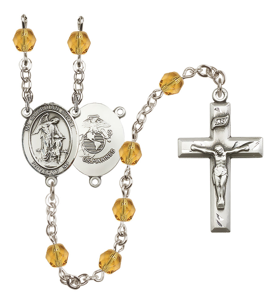 Marines Rosary - 6mm Topaz Fire Polished beads - 8118S4