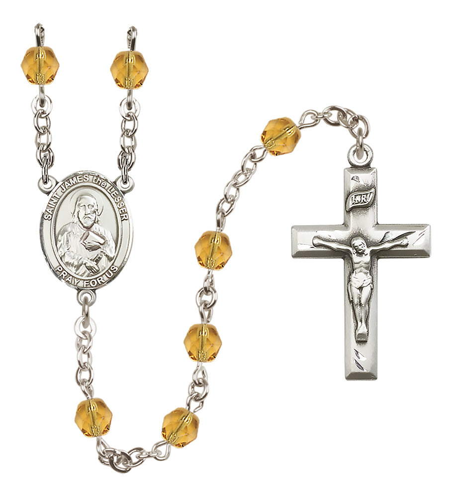St. James the Lesser Rosary - 6mm Topaz Fire Polished beads - 8277