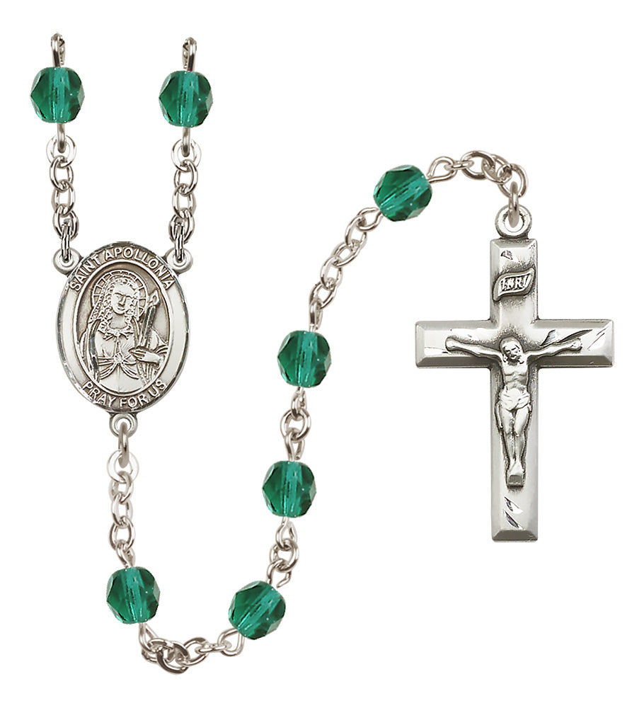 St. Apollonia Rosary - 6mm Zircon Fire Polished beads - 8005