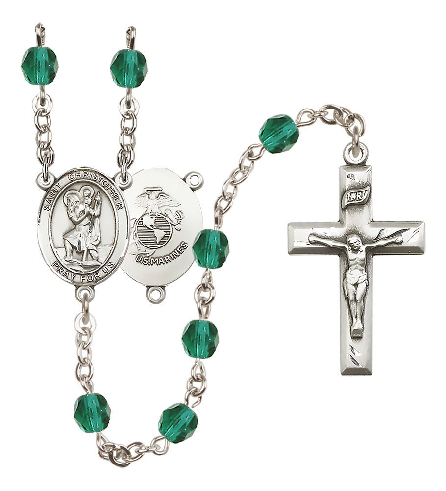 Marines Rosary - 6mm Zircon Fire Polished beads - 8022S4