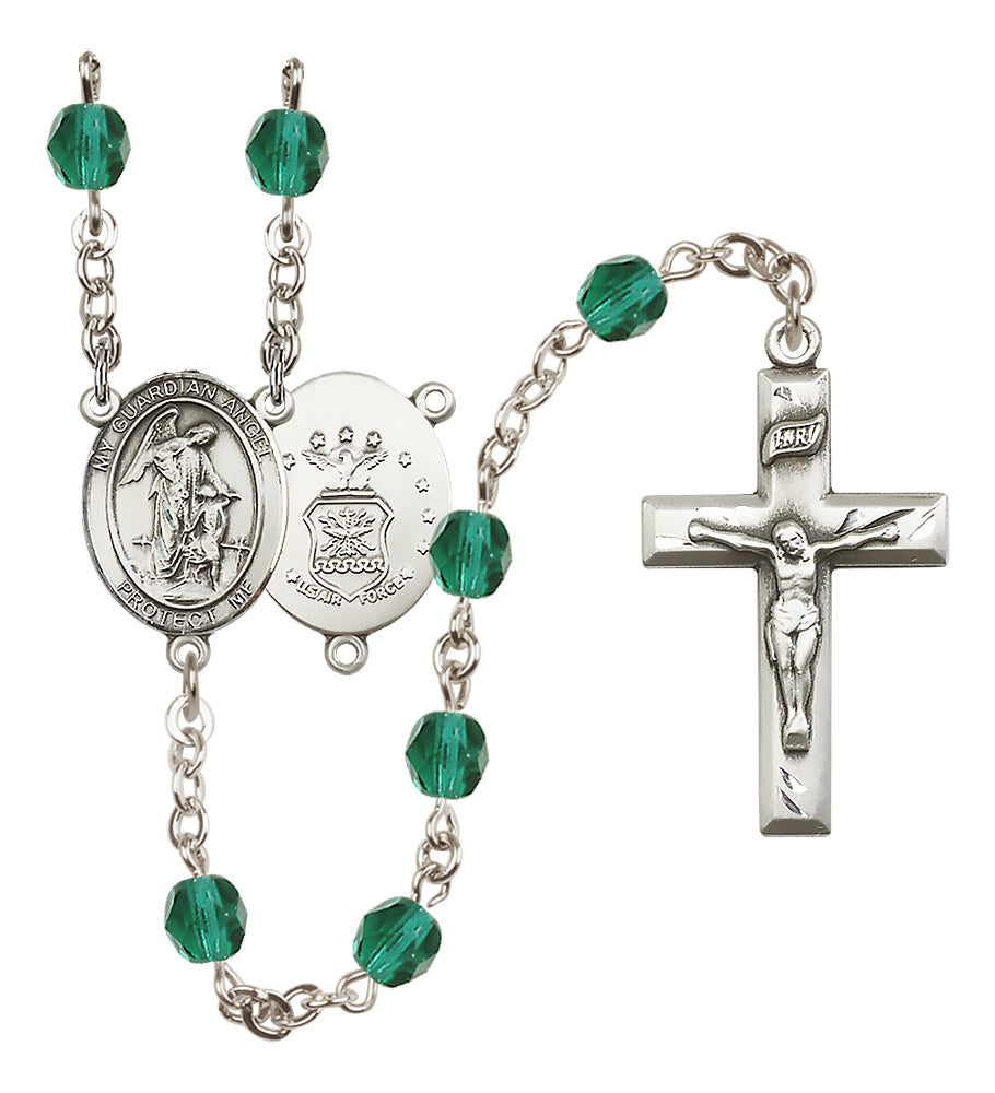 Air Force Rosary - 6mm Zircon Fire Polished beads - 8118S1