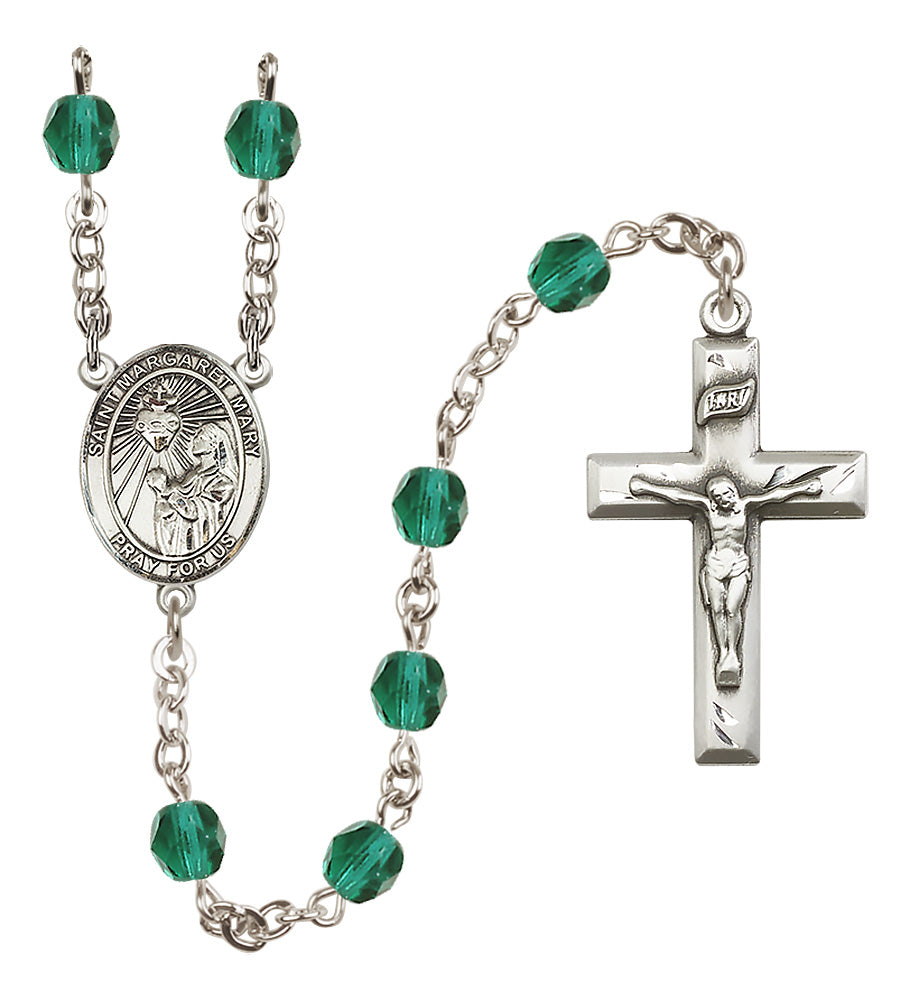 St. Margaret Mary Alacoque Rosary - 6mm Zircon Fire Polished beads - 8420