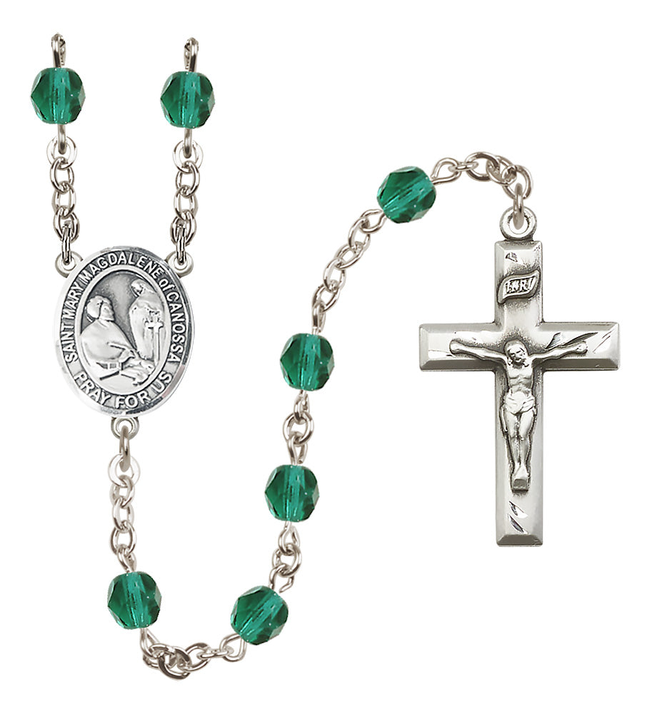 St. Mary Magdalene of Canossa Rosary - 6mm Zircon Fire Polished beads - 8429