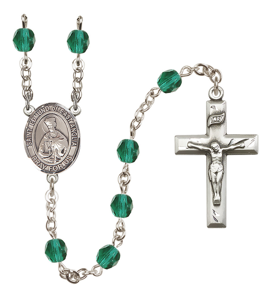 St. Edmund of East Anglia Rosary - 6mm Zircon Fire Polished beads - 8445