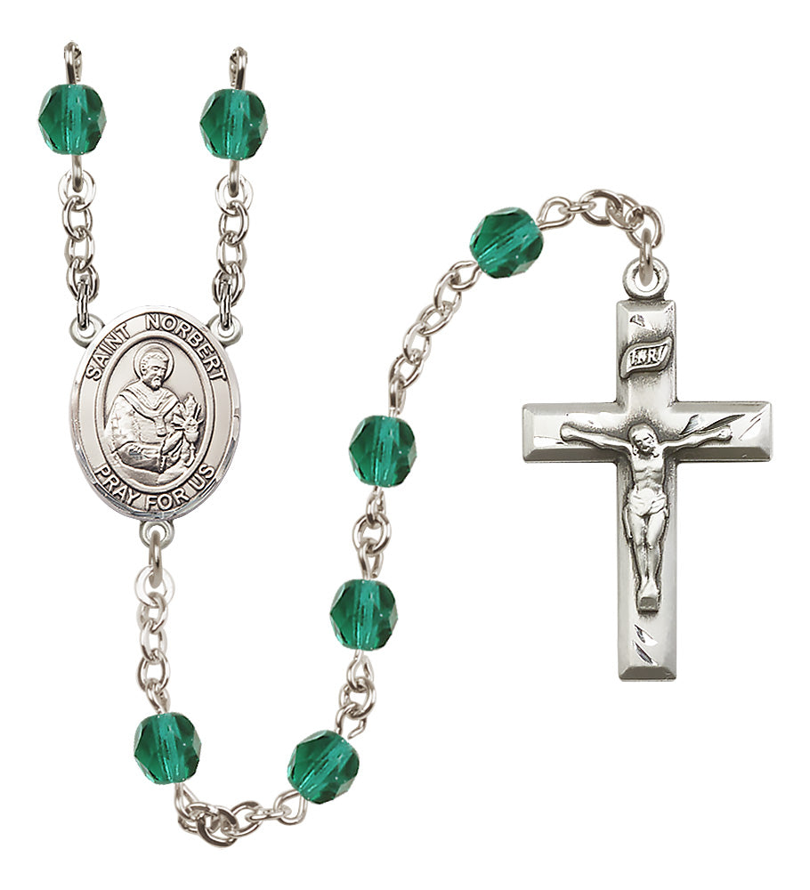 St. Norbert of Xanten Rosary - 6mm Zircon Fire Polished beads - 8447