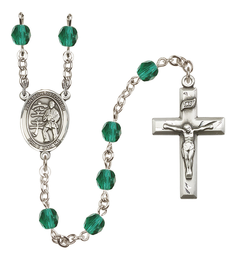 Karate Rosary - 6mm Zircon Fire Polished beads - 8515