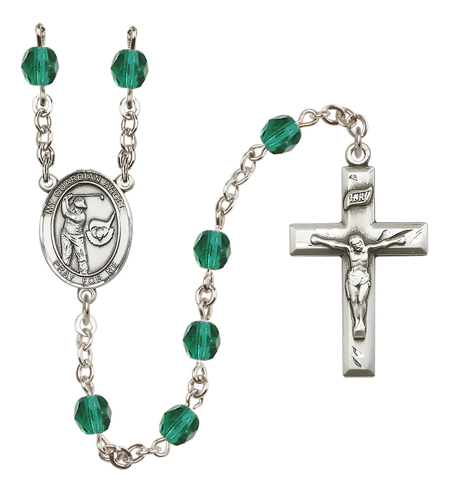 Golf Rosary - 6mm Zircon Fire Polished beads - 8706