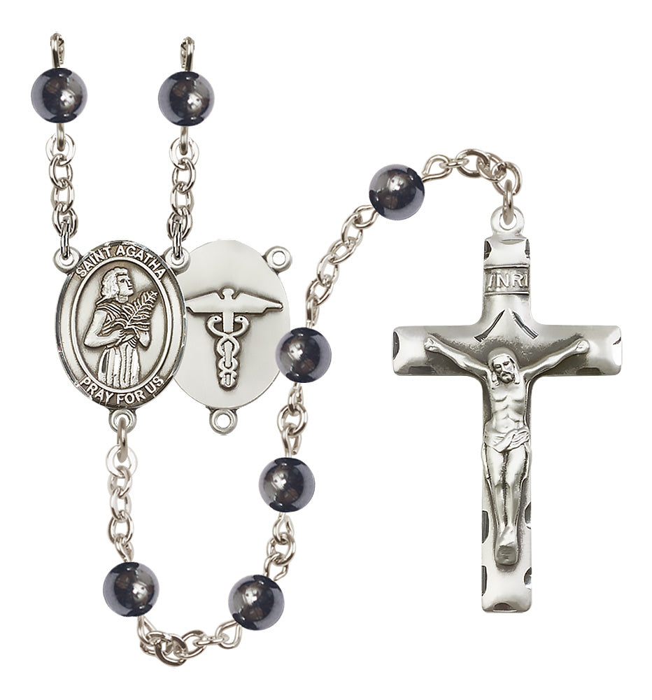 Nurses Rosary - 6mm Hematite beads - 8003S9
