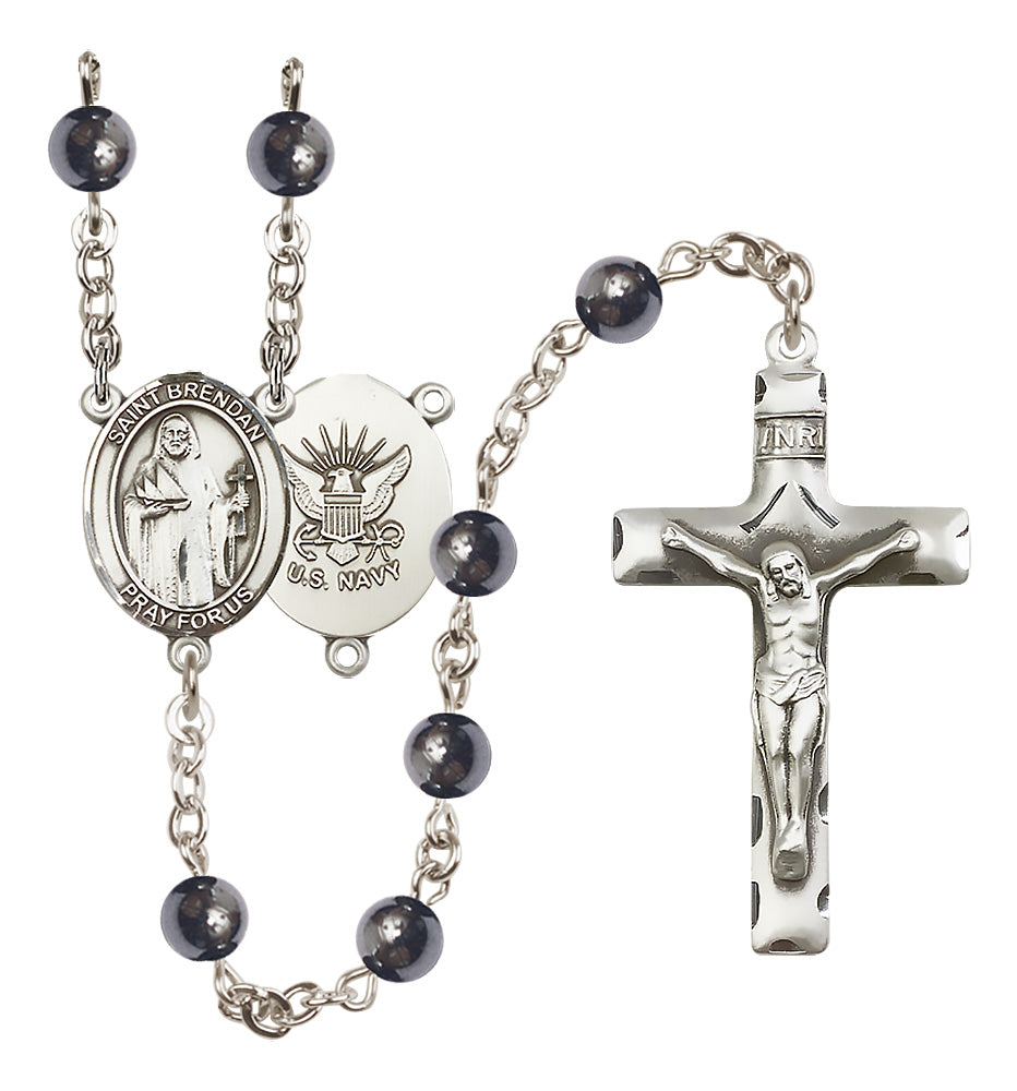 Navy Rosary - 6mm Hematite beads - 8018S6