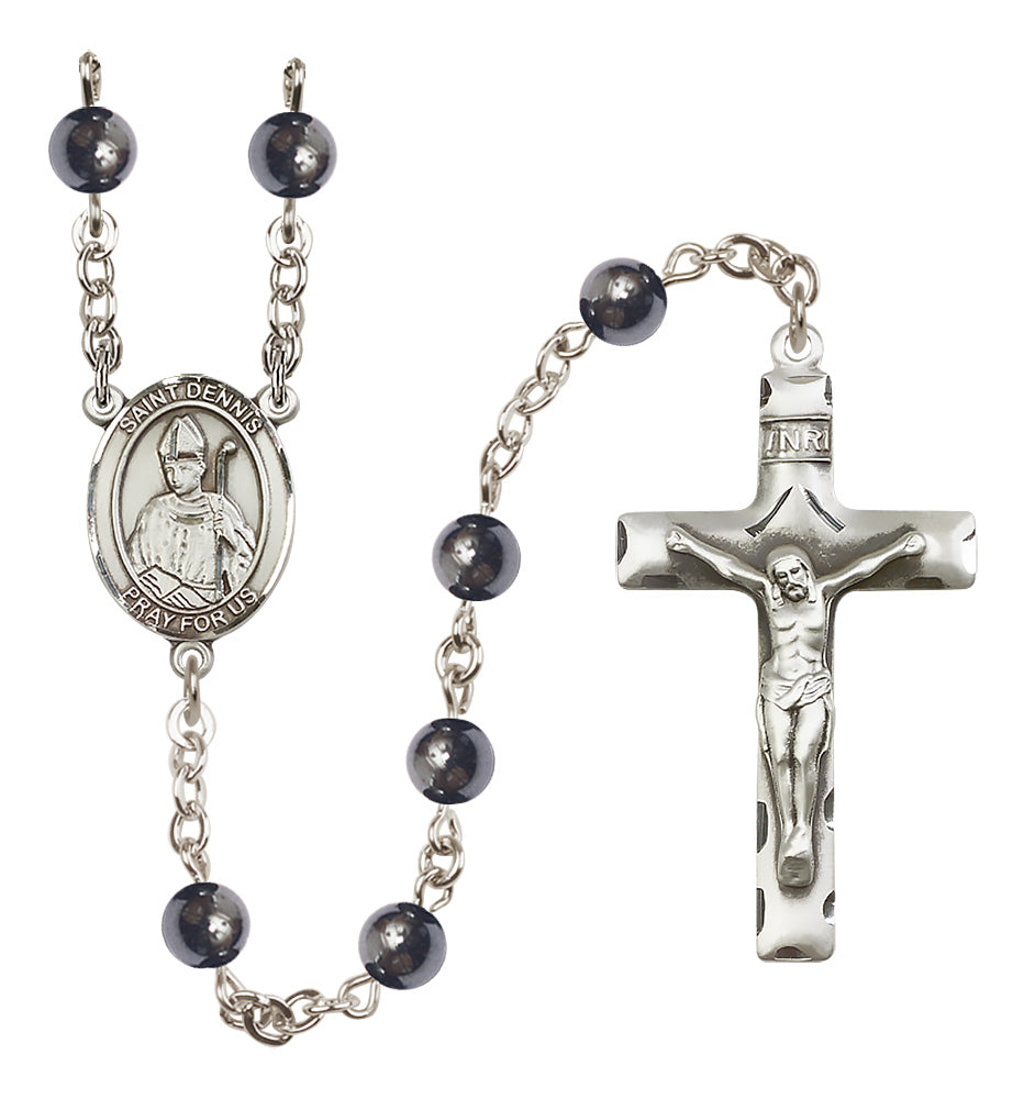 St. Dennis Rosary - 6mm Hematite beads - 8025