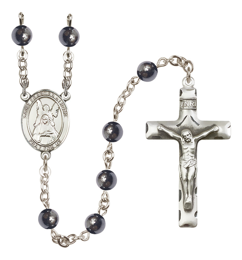 St. Frances of Rome Rosary - 6mm Hematite beads - 8365