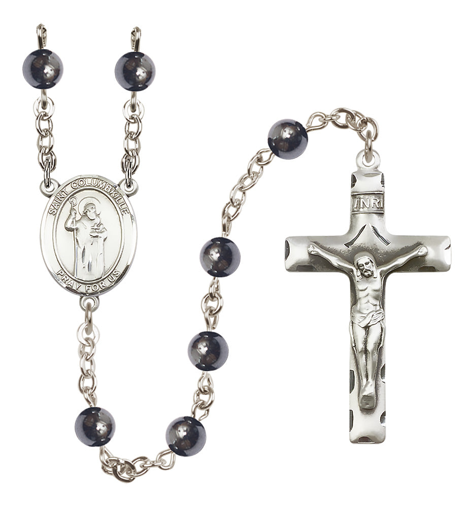 St. Columbkille Rosary - 6mm Hematite beads - 8399