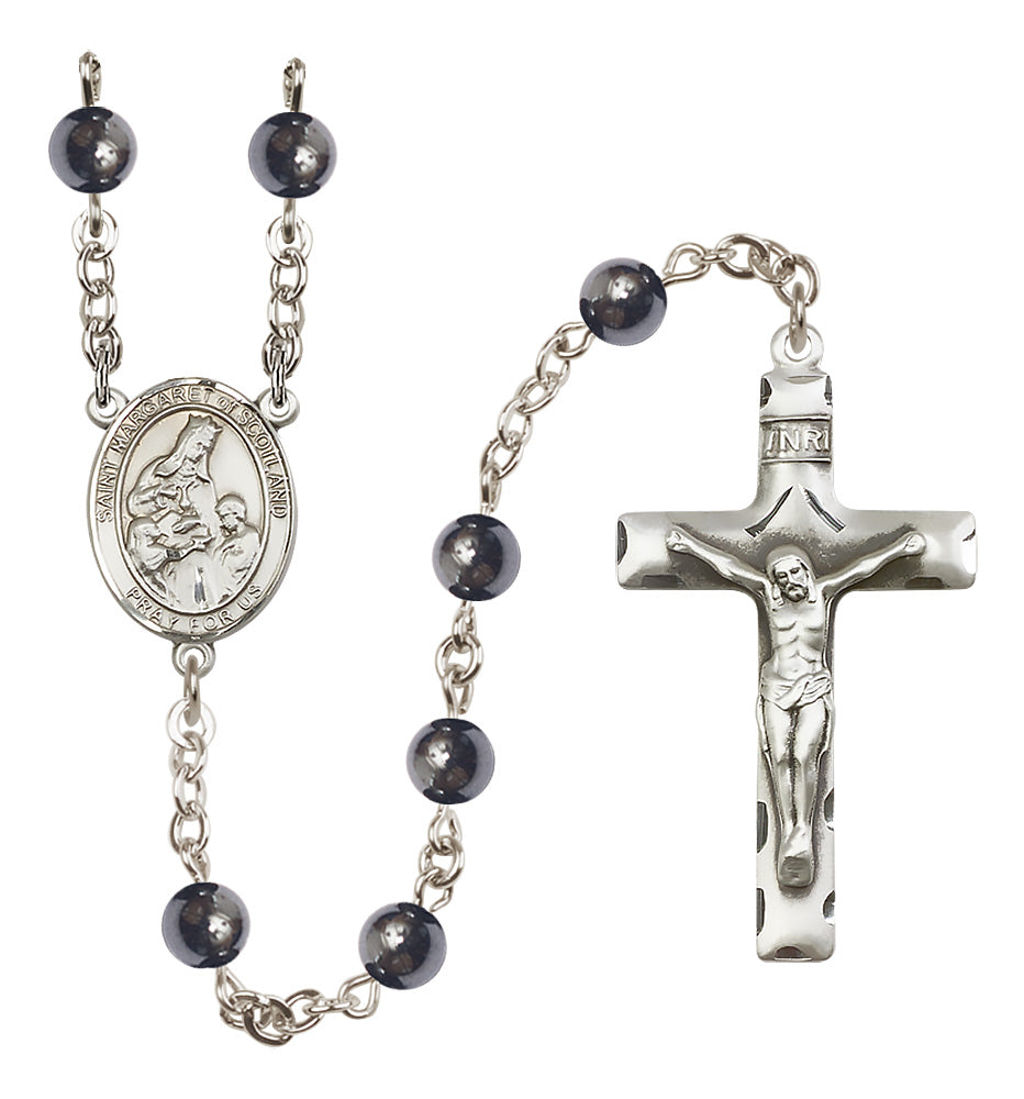 St. Margaret of Scotland Rosary - 6mm Hematite beads - 8407