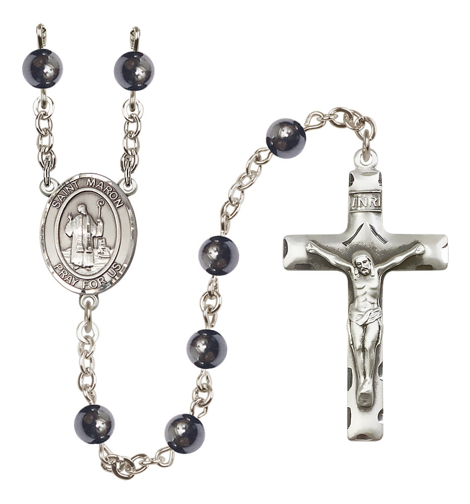 St. Maron Rosary - 6mm Hematite beads - 8417